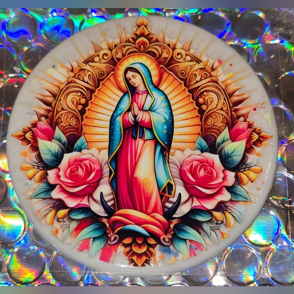 Religious Virgin Mary Christmas Ornament with Real Pearl #1023